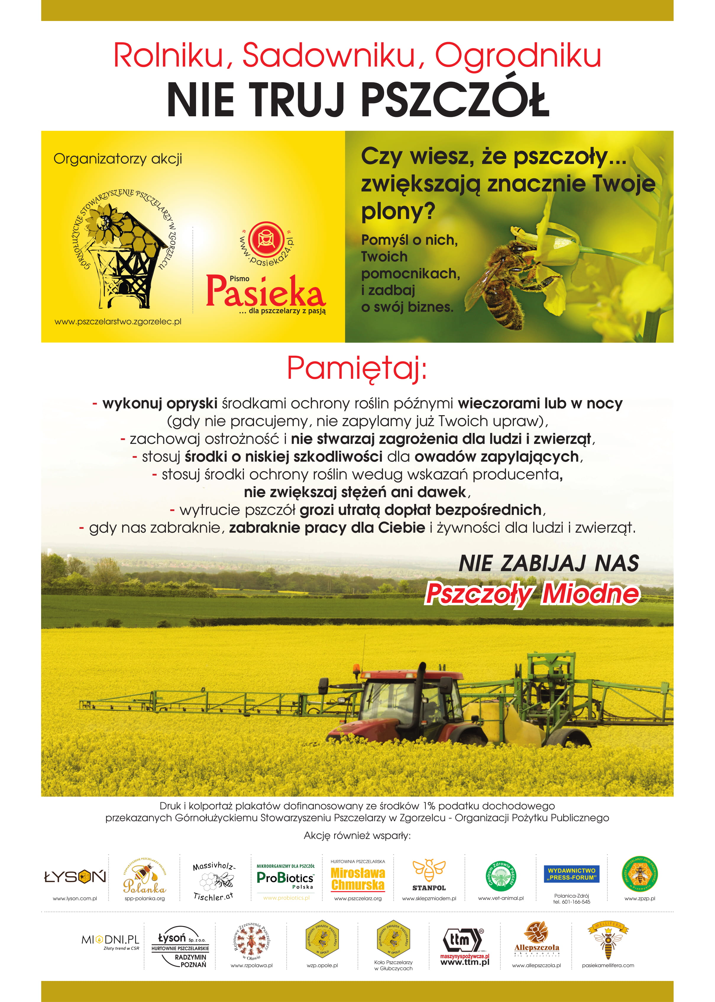 plakat A3 Rolniku nie truj pszczol DRUK 1