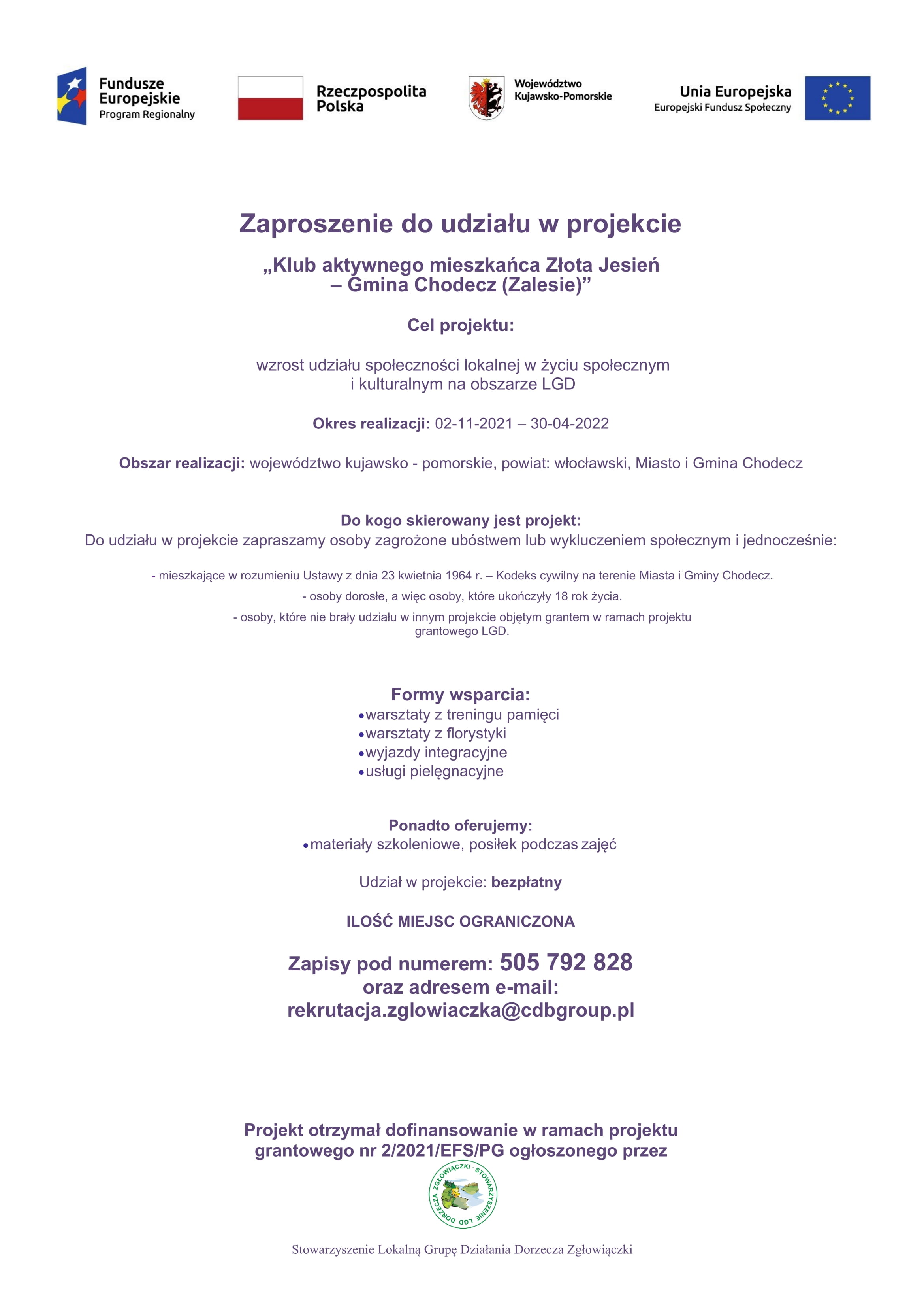 plakat zaproszenie projekt Chodecz Zalesie 1